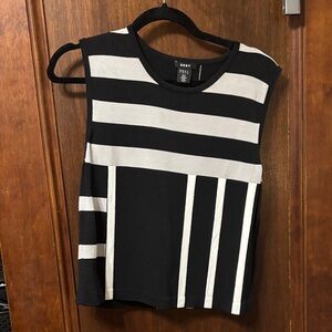 DKNY Monochrome Striped Tank Top